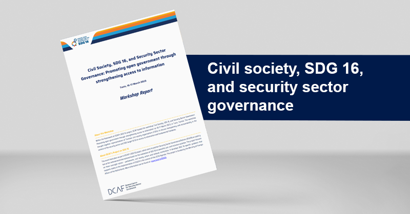 Civil Society, SDG 16, And Security Sector Governance: Promoting Open ...